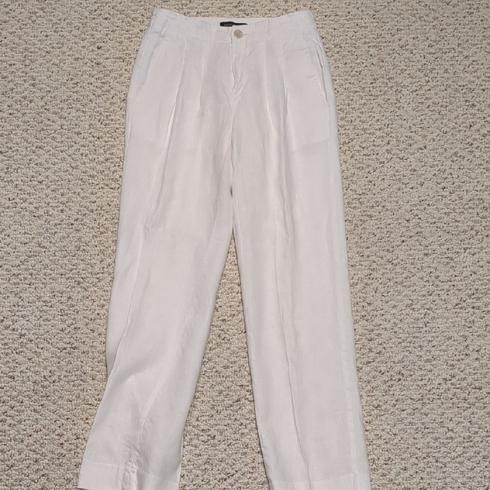 Ladies White Linen Pants